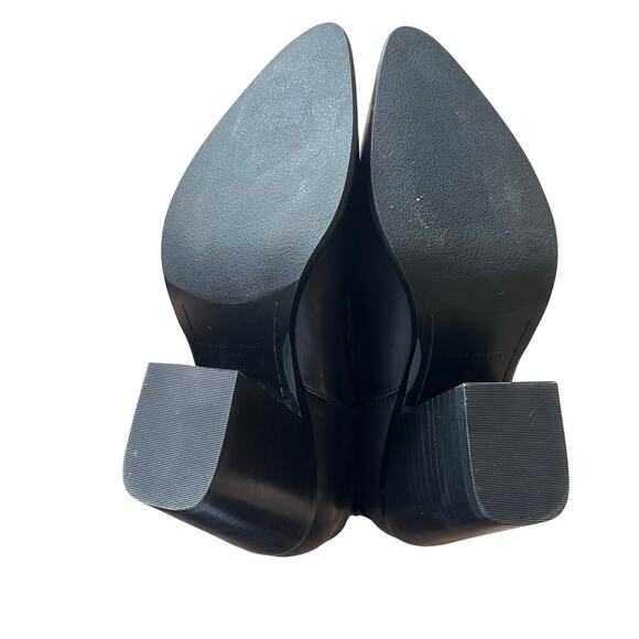 Marc Fisher Jalella Western Ankle Boot Black Women's 7.5 Cowboy Festival Leather - Picture 7 of 10